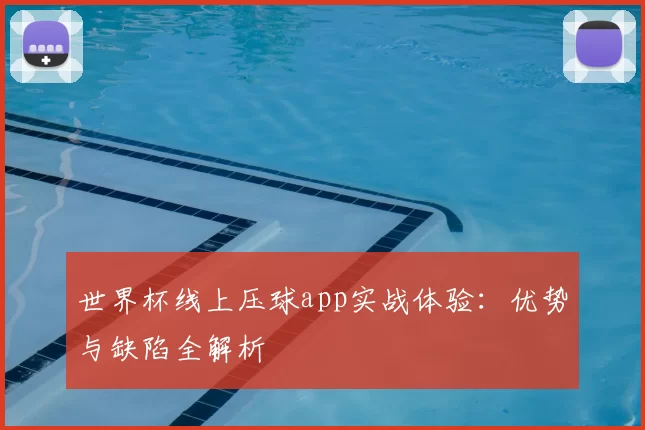 世界杯线上压球app实战体验：优势与缺陷全解析