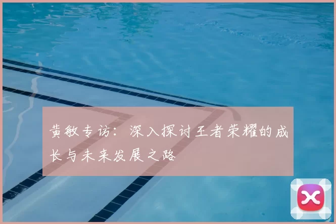 黄敏专访：深入探讨王者荣耀的成长与未来发展之路